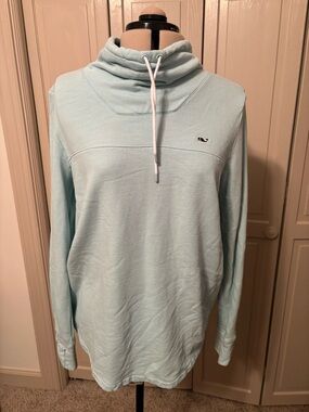 Vineyard Vines Mint Blue Cowl Neck Sweatshirt